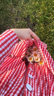Pyjama vichy en extérieur